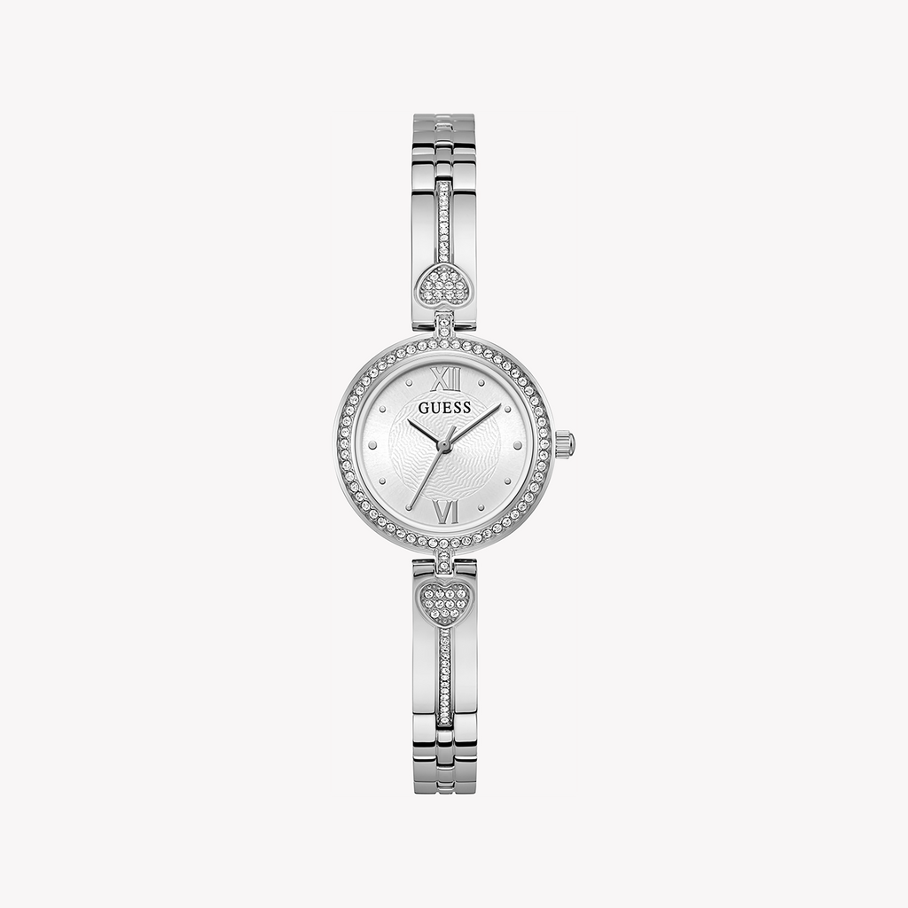 GUESS GW0655L1 SILVER ALLURE - ELEGANT WOMEN'S TIMEPIECE WITH STYLISH WHITE DIAL