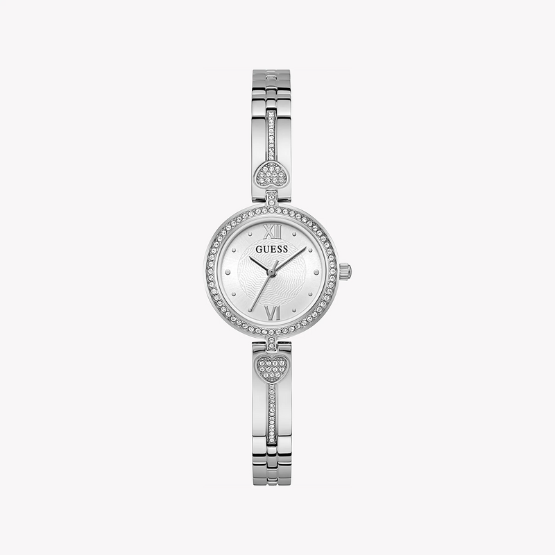 Guess Women's Silver Stainless Steel Watch, White Dial | Gw0655l1 by i-watch
