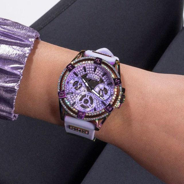 Guess Watches Women's Purple Silicone, Stainless Steel | Gw0536l4 by i-watch