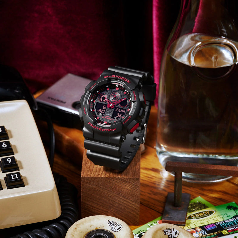 G-Shock Men's Black Resin Watch, Digital Display | Ga-100bnr-1adr by i-watch