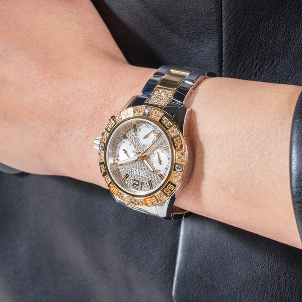Guess Women's Gold/Silver Watch, White Dial | Gw0771l3 by i-watch