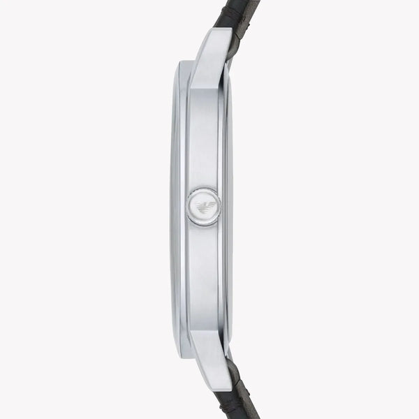 Emporio Armani Men's Silver Stainless Steel, Black Leather | Ar11013 by i-watch