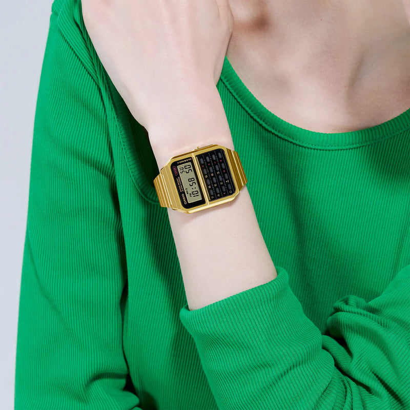 Casio Unisex Gold Watch, Black Dial | Ca-500weg-1aef by i-watch