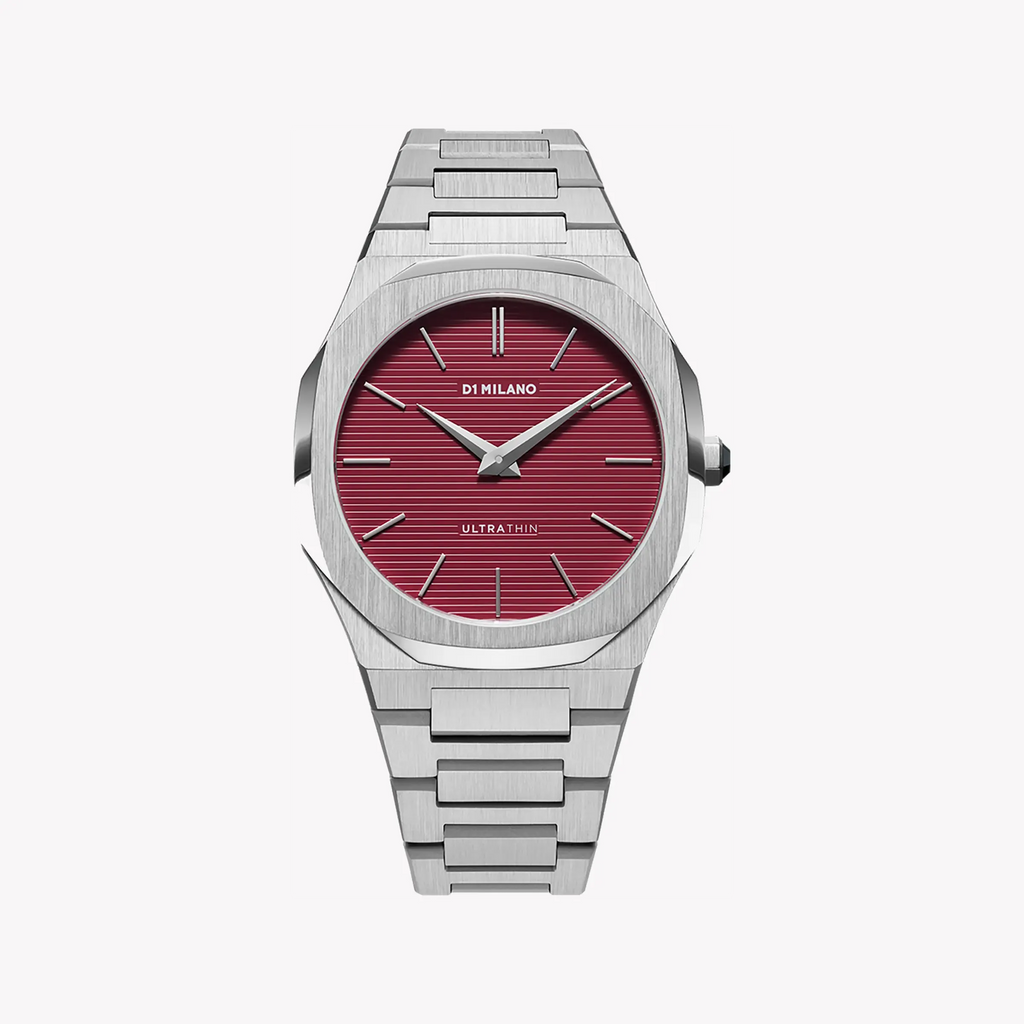 D1 MILANO D1-UTBJ11 Unisex Watch - Silver & Red Dial, 5 ATM-i-Watch