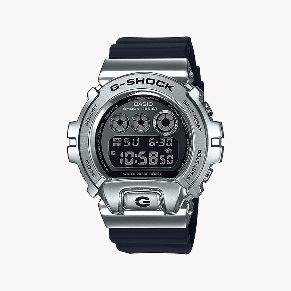 CASIO G-SHOCK GM-6900-1DR - TOUGH & SPORTY MEN'S WATCH WITH STYLISH SILVER CASE & BLACK RESIN BAND