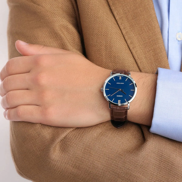 CASIO MTP-VT01L-2B STUNNING BLUE DIAL - ELEGANT MEN'S TIMEPIECE WITH LEATHER BAND-i-Watch-2