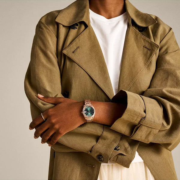 Fossil Women's Rose Gold Watch, Green Dial | Es5369 by i-watch