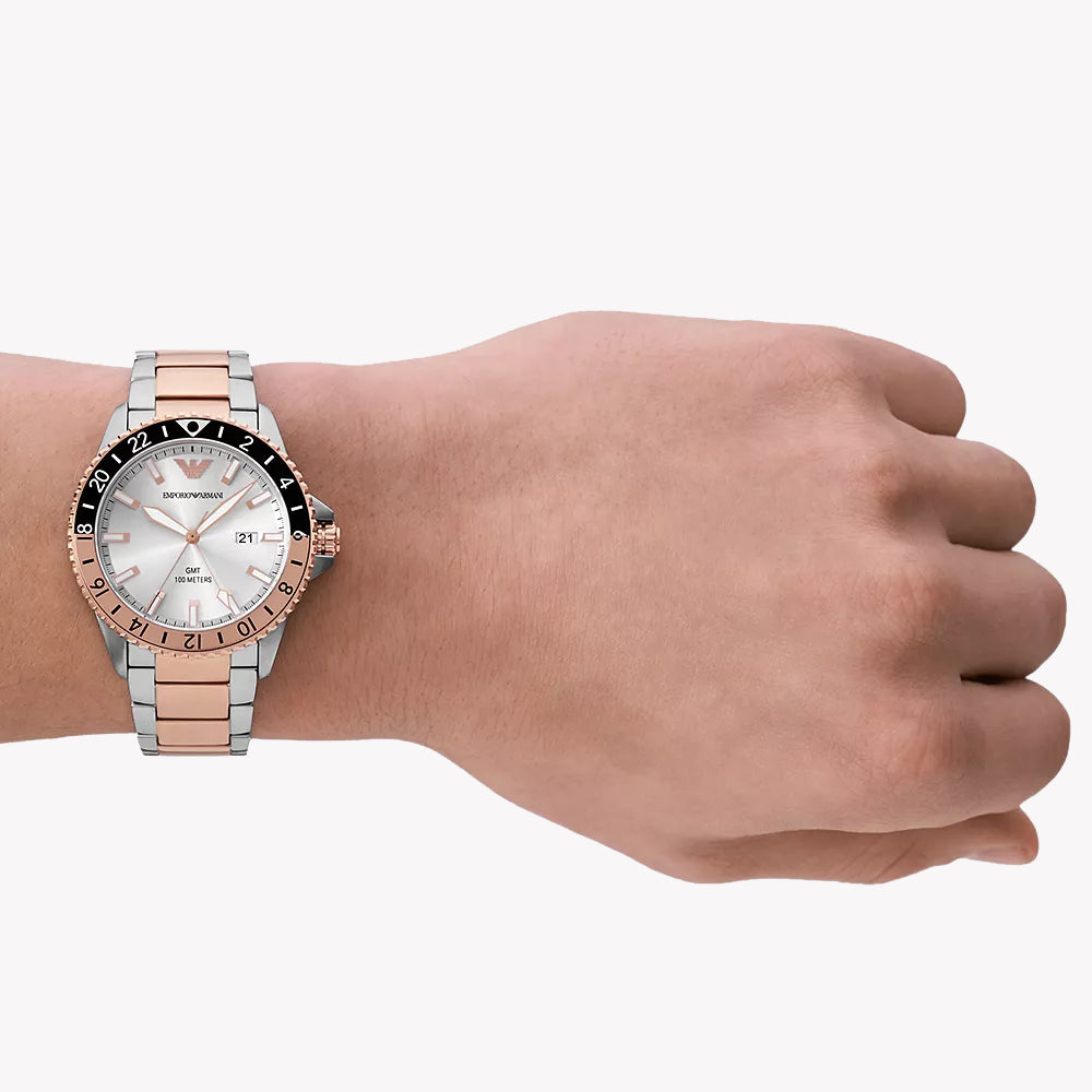 EMPORIO ARMANI AR11591 - ELEGANT TIMEPIECE - SILVER & ROSE GOLD WOMEN'S WATCH-i-Watch-4