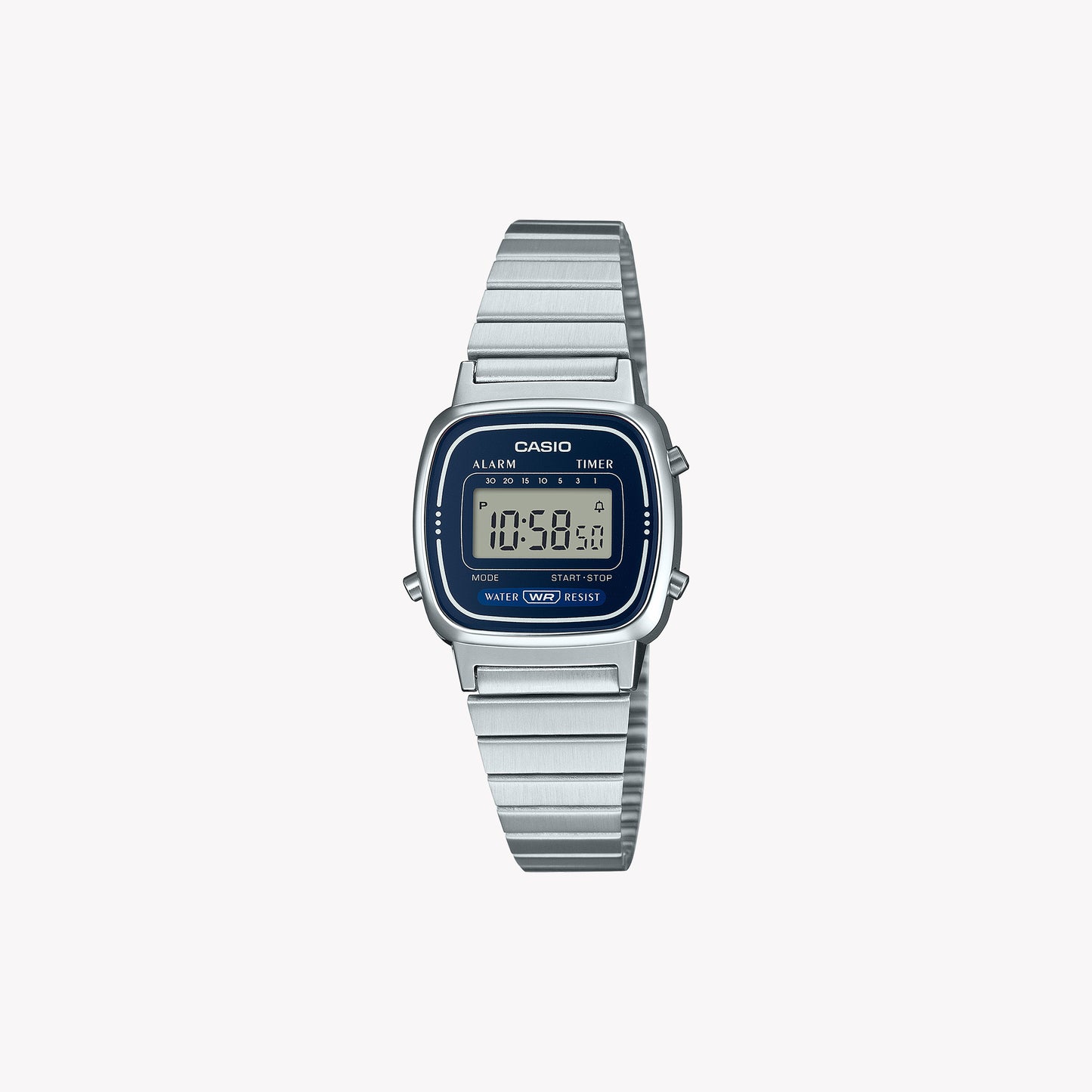 Montre Casio Vintage Mini Acier Bleu LA-670WA-2DF pour femme