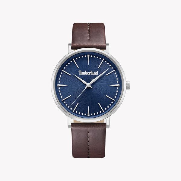 Timberland Men's Silver Stainless Steel, Brown Leather | Tdwga0029202 by i-watch