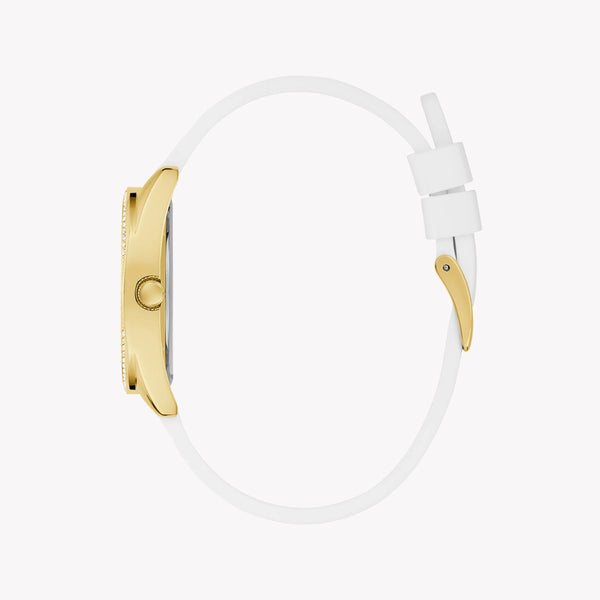 Guess Women's Gold Watch, White Silicone Band | Gw0691l2 by i-watch