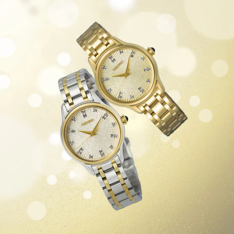 Seiko Women's Gold & Silver Stainless Steel Watch, Champagne Dial | Srz550p1 by i-watch