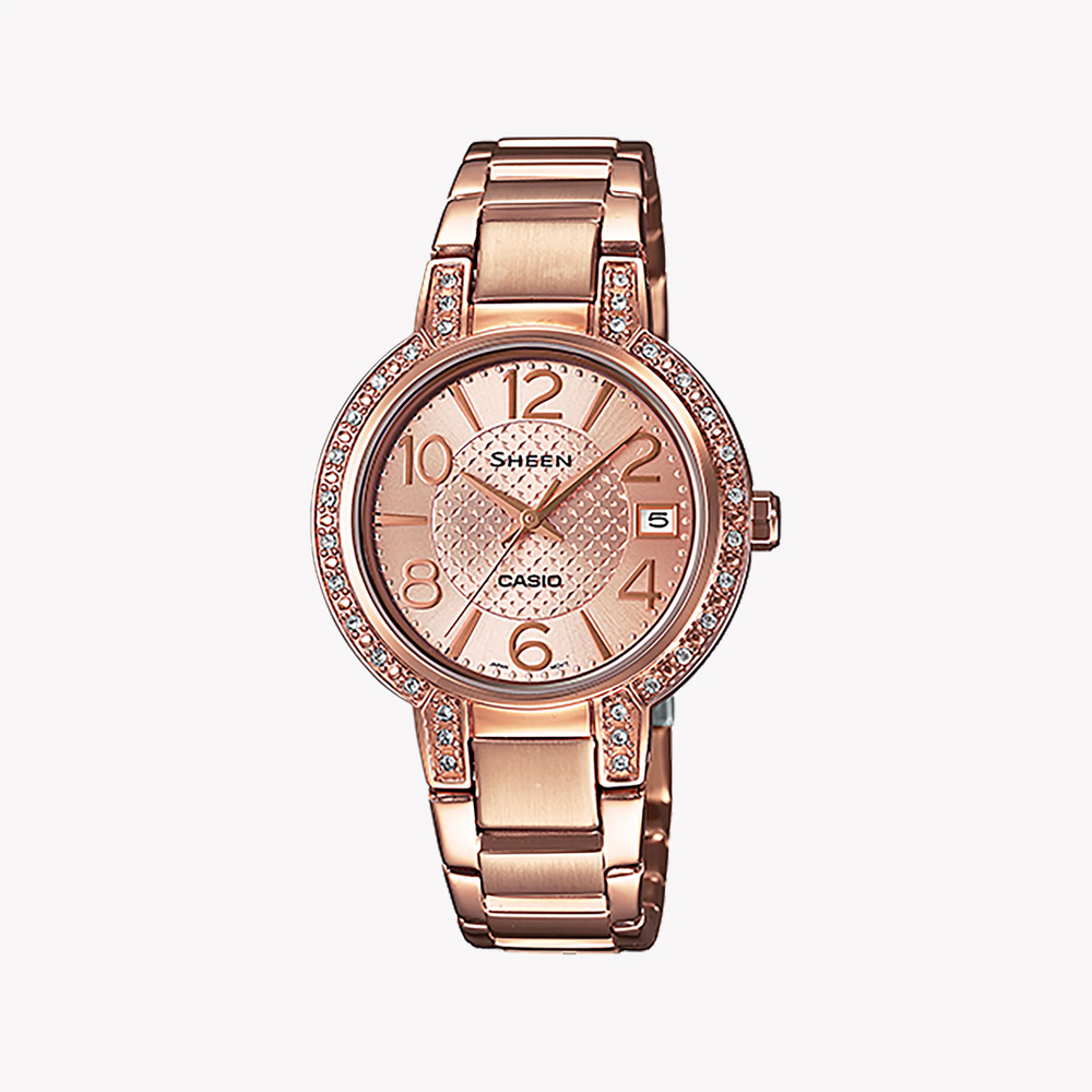 Casio She-4804pg-9audr - Sporty Elegance Timepiece With Rose Gold & Swarovski Accents by i-watch