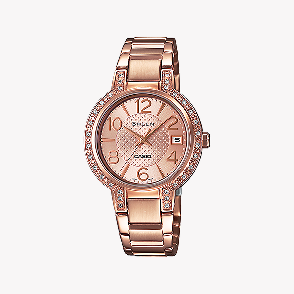 CASIO SHE-4804PG-9AUDR - SPORTY ELEGANCE TIMEPIECE WITH ROSE GOLD & SWAROVSKI ACCENTS