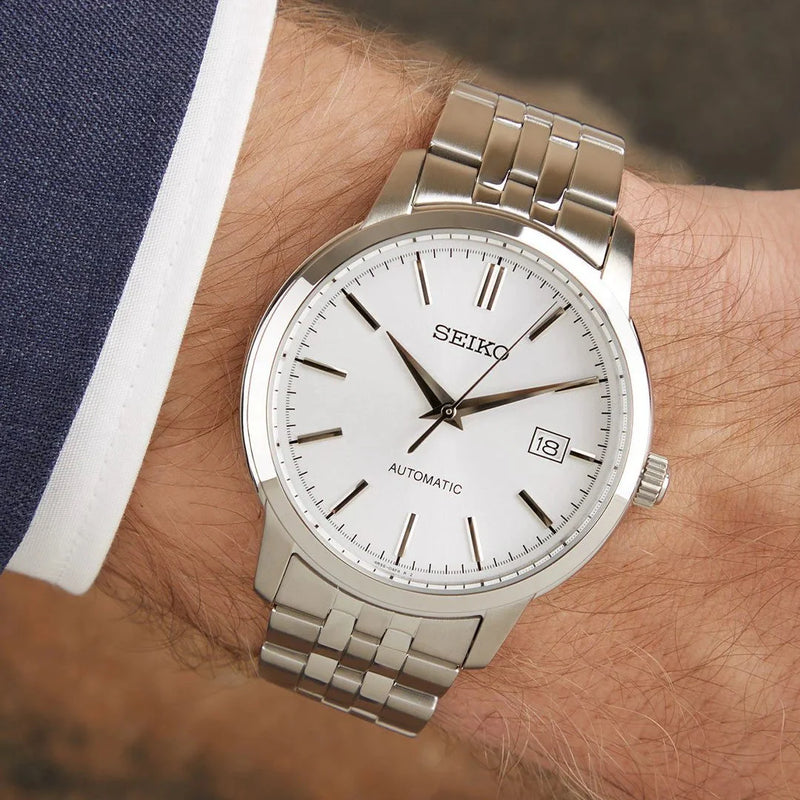 Seiko Men's Silver Stainless Steel Watch, White Dial | Srph85k1 by i-watch