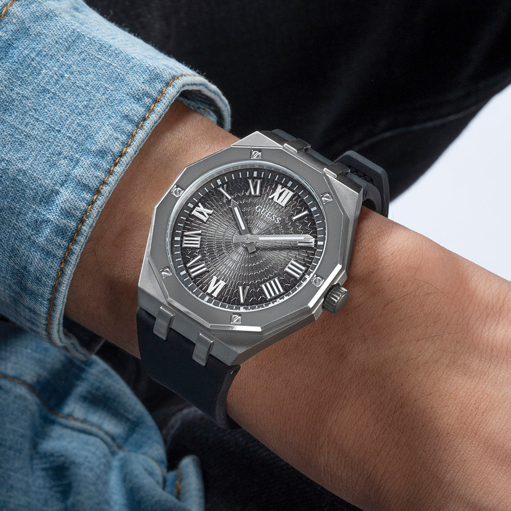 GUESS GW0663G1 BOLD EXPLORER - MEN'S STYLISH SILVER & BLACK SPORT WATCH-i-Watch-5