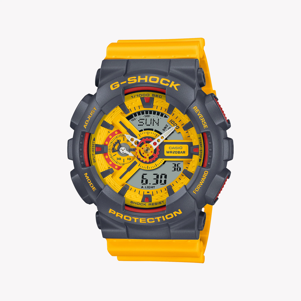 G-Shock Men's Gray Resin & Yellow Band Watch | Ga-110y-9adr by i-watch