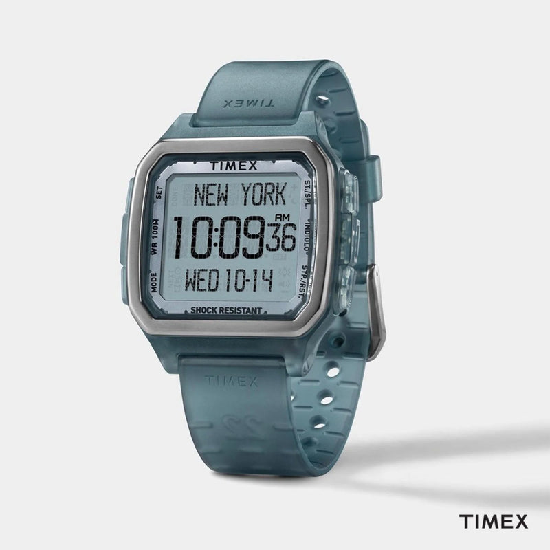 Timex Men's Blue Silicone Watch, Resin Square Case | Tw2u56500 by i-watch