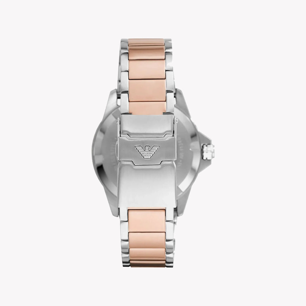 Emporio Armani Men's Silver/Rose Gold Watch, Brown Dial | Ar11340 by i-watch