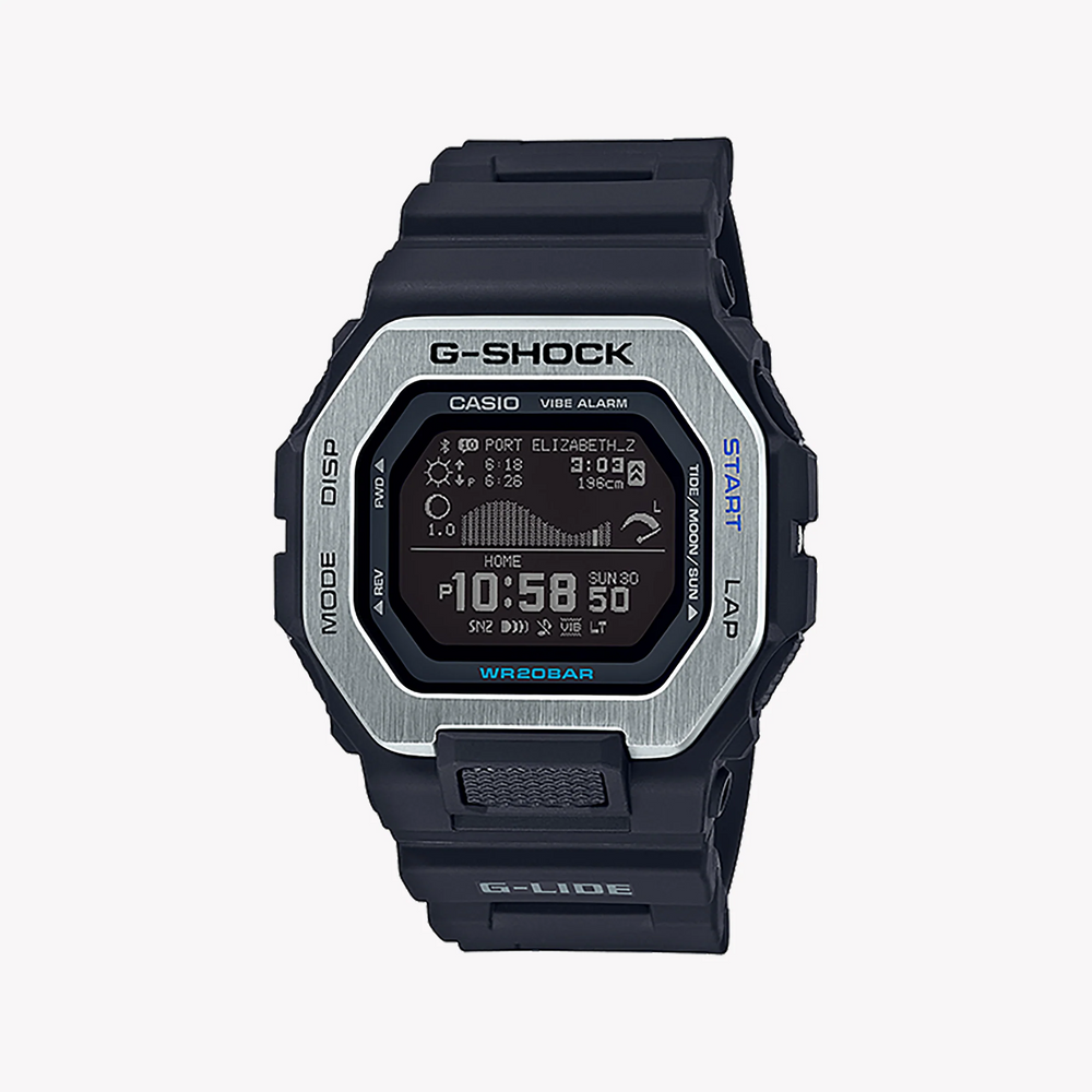 G-Shock Men's Silver Resin Watch, Black Dial | Gbx-100-1dr by i-watch