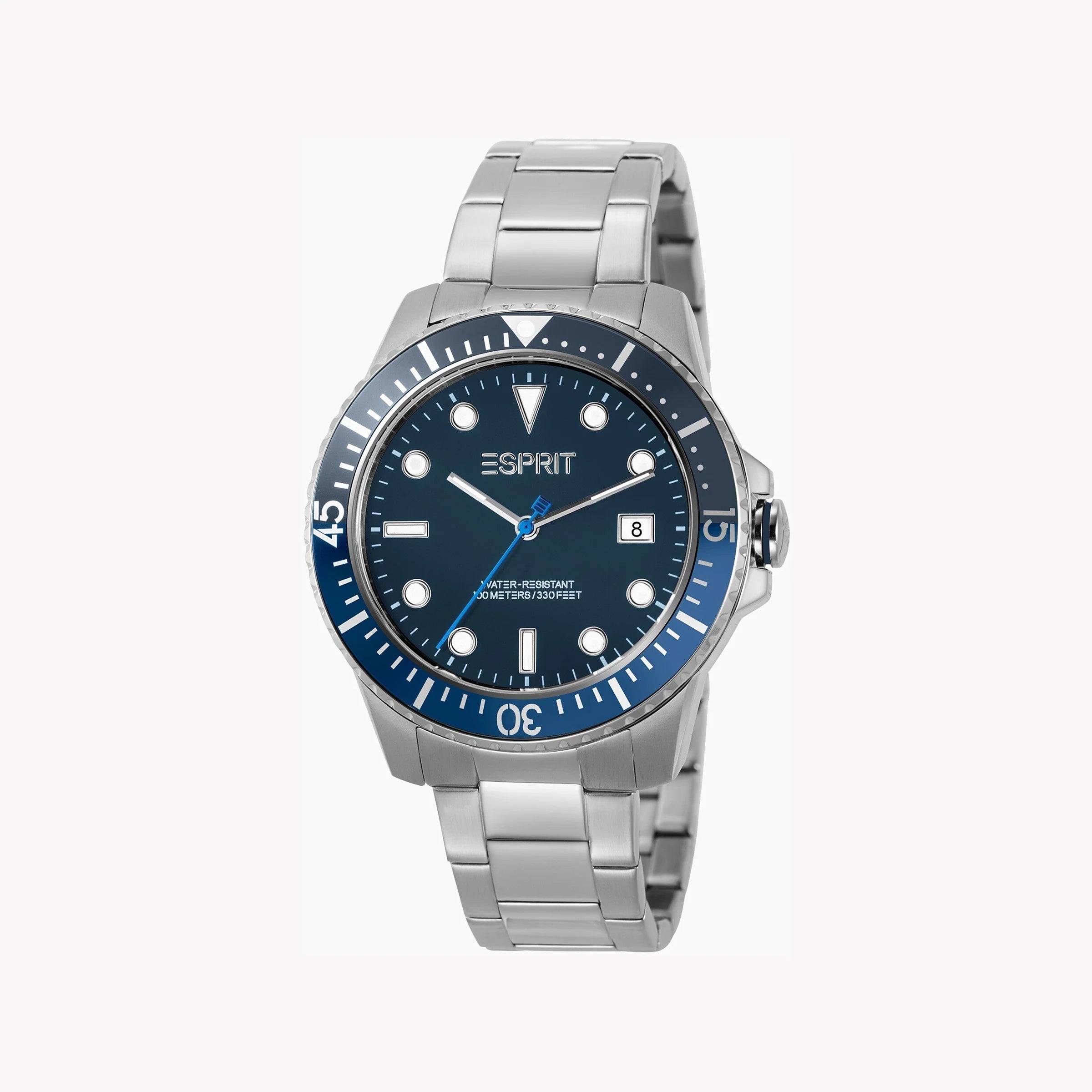 ESPRIT MEN'S TIMEPIECE - STYLISH SILVER & BLUE DIAL WATCH WITH STAINLESS STEEL BAND