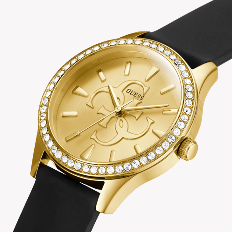 GUESS GW0359L1 - BOLDLY SOPHISTICATED WOMEN'S TIMEPIECE WITH GOLD DIAL & BLACK BAND-i-Watch-5
