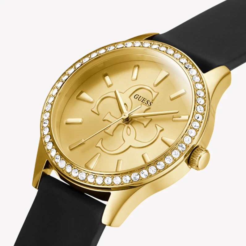 Guess Women's Gold Stainless Steel, Black Silicone | Gw0359l1 by i-watch