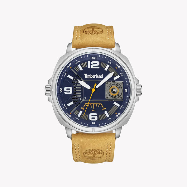 Timberland Men's Brown Leather Watch, Blue Dial | Tdwgb2201404 by i-watch
