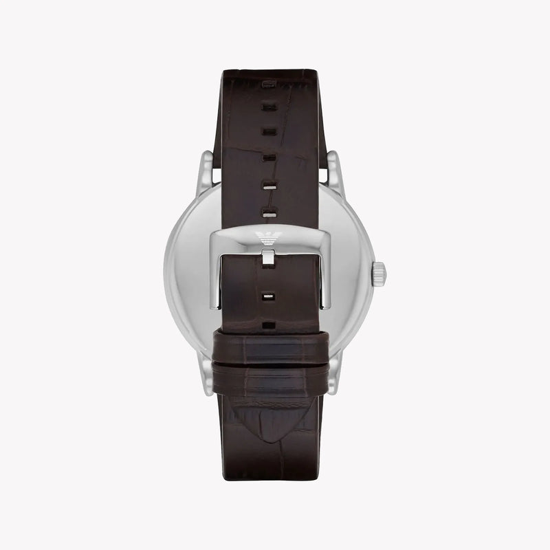 Emporio Armani Men's Silver Stainless Steel, Brown Leather | Ar1996 by i-watch