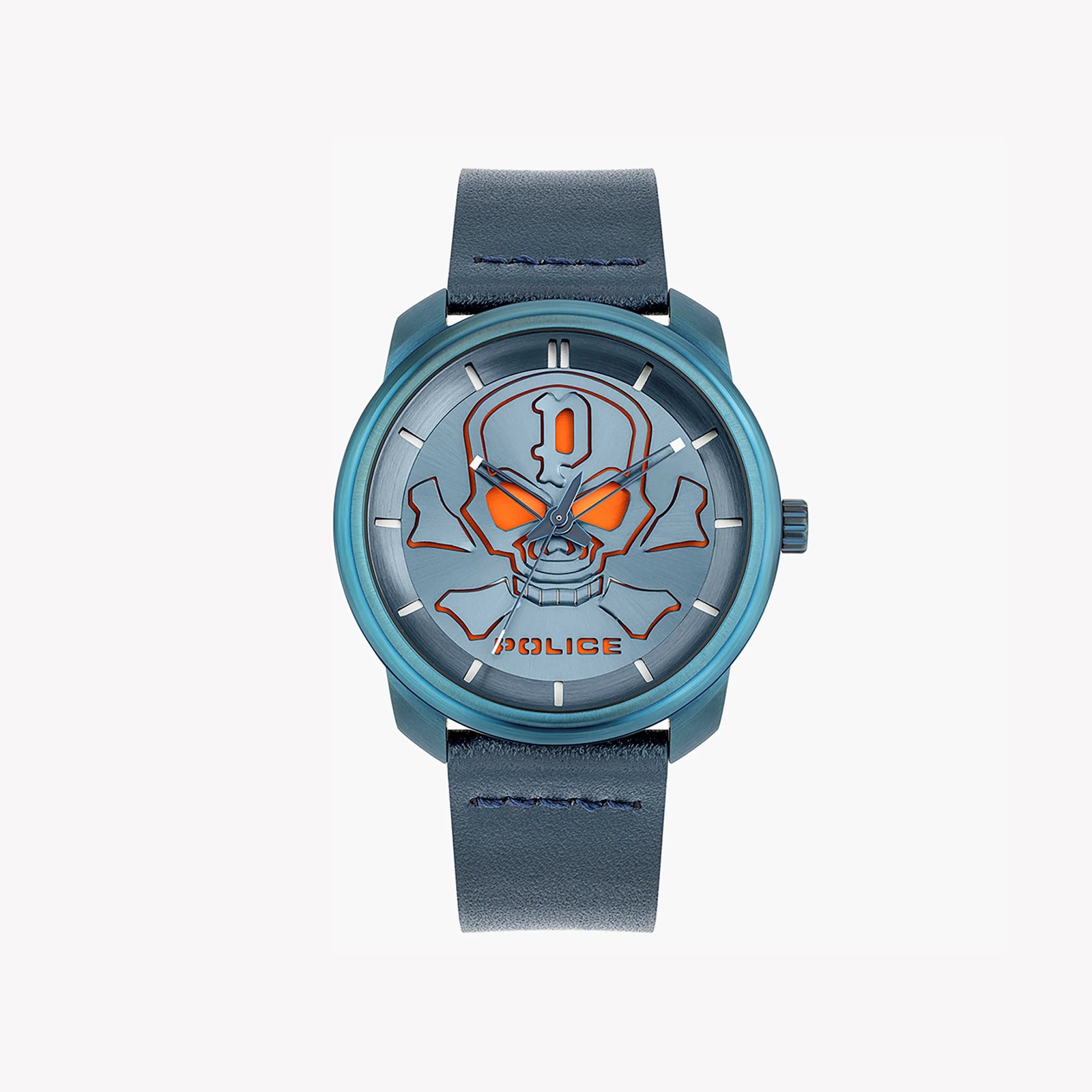 Police Men's Blue Leather Watch, Stainless Steel Case | Pl-15714jsbl_03 by i-watch