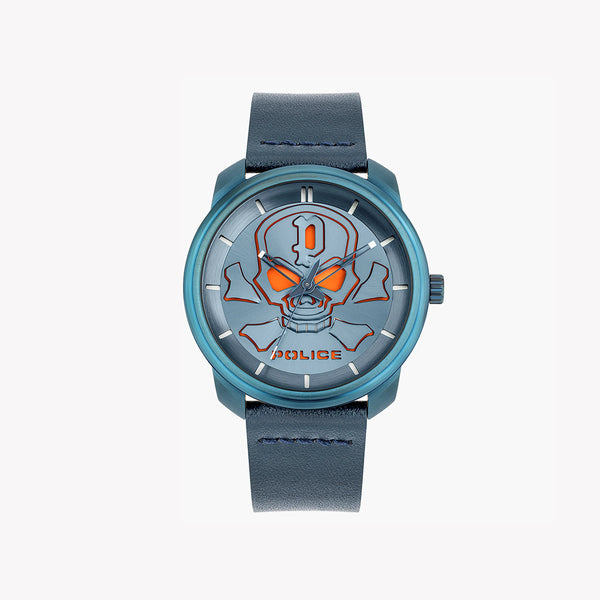 Police Men's Blue Leather Watch, Stainless Steel Case | Pl-15714jsbl_03 by i-watch