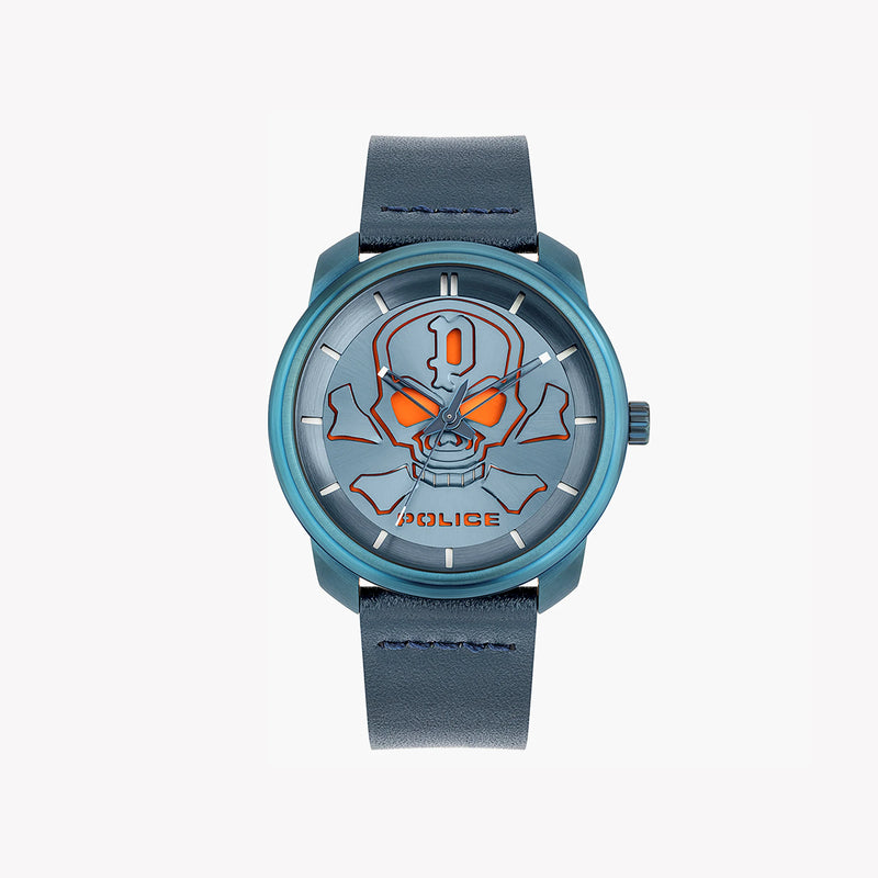 Police Men's Blue Leather Watch, Stainless Steel Case | Pl-15714jsbl_03 by i-watch