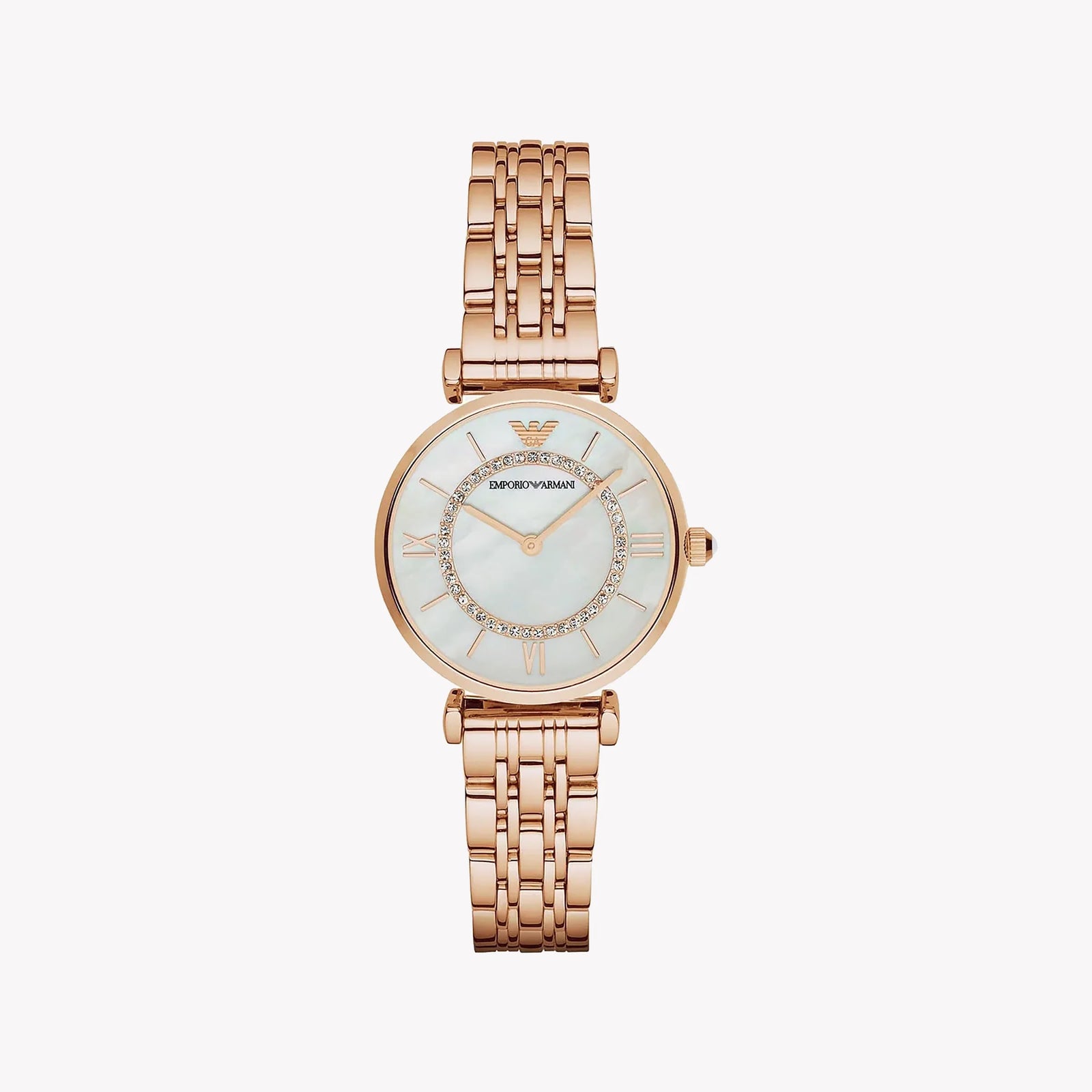 Emporio Armani Women's Rose Gold Watch, White Dial | Ar1909 by i-watch