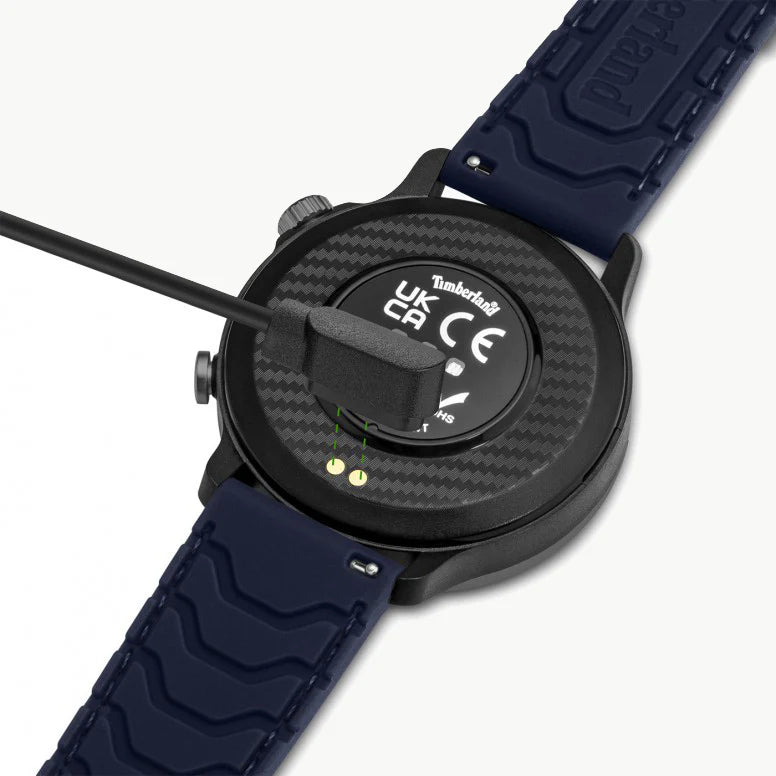 Timberland Men's Grey Stainless Steel, Blue Leather | Tdigb0064502 by i-watch