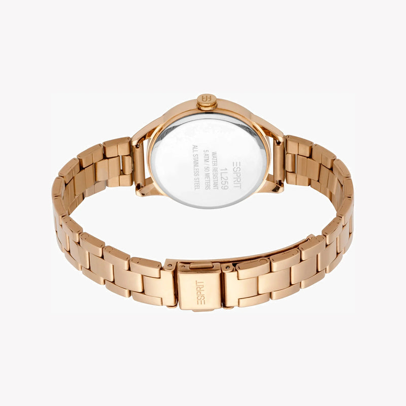 Esprit Women's Rose Gold Stainless Steel Watch, Silver Dial | Es1l170l0015 by i-watch