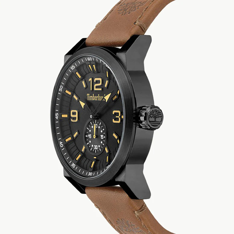 Timberland Men's Black Stainless Steel Watch, Brown Leather | Tbl15475jsb02 by i-watch