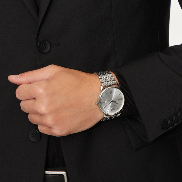 Emporio Armani Men's Silver Stainless Steel Watch, Silver Dial | Ar11599