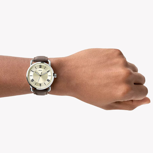 Fossil Men's Silver Stainless Steel, Brown Leather | Fs5663 by i-watch