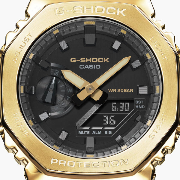 Casio G-Shock Gm-2100g-1a9dr - Bold Gold Metal Clad Men's Watch With Black Resin Band by i-watch