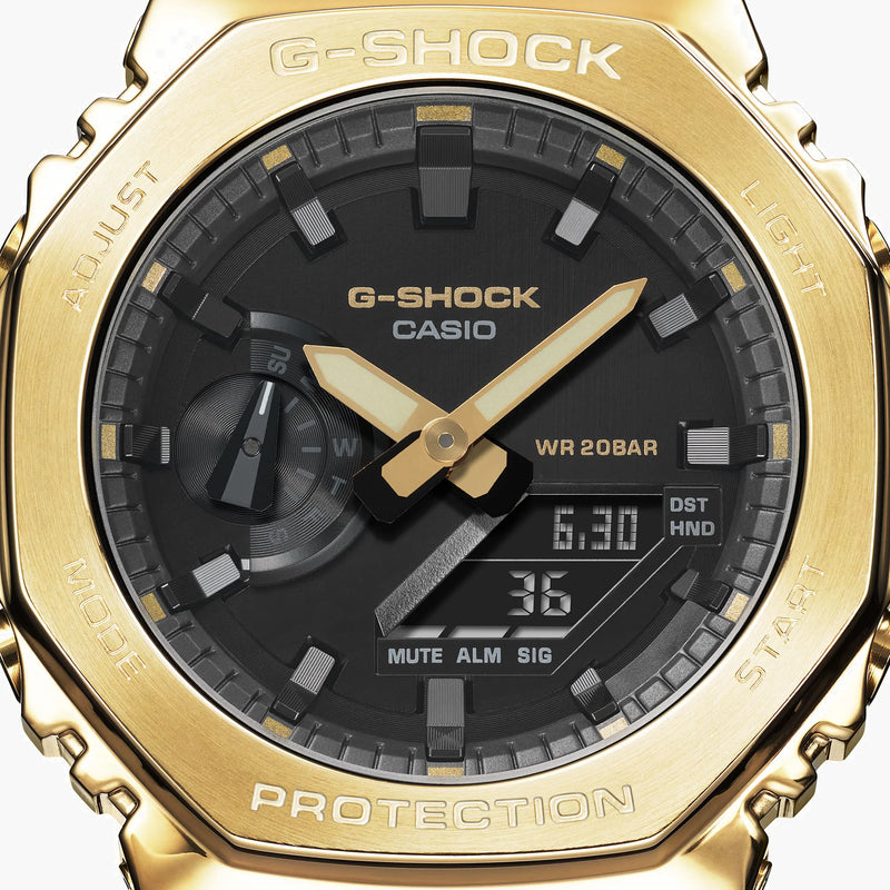 Casio G-Shock Gm-2100g-1a9dr - Bold Gold Metal Clad Men's Watch With Black Resin Band by i-watch