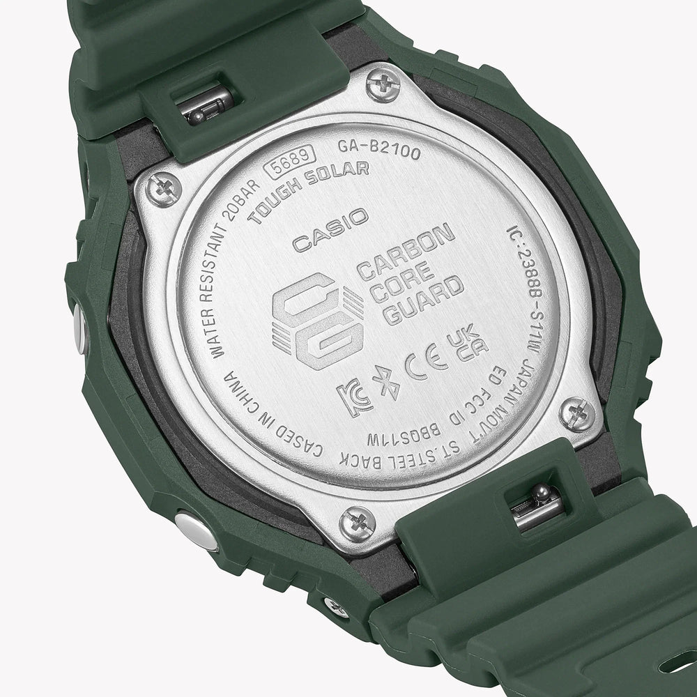 Casio G-Shock Ga-B2100-3adr Oak Dynamic - Sporty Green Men's Watch With Bluetooth & 200m Water Resistance by i-watch