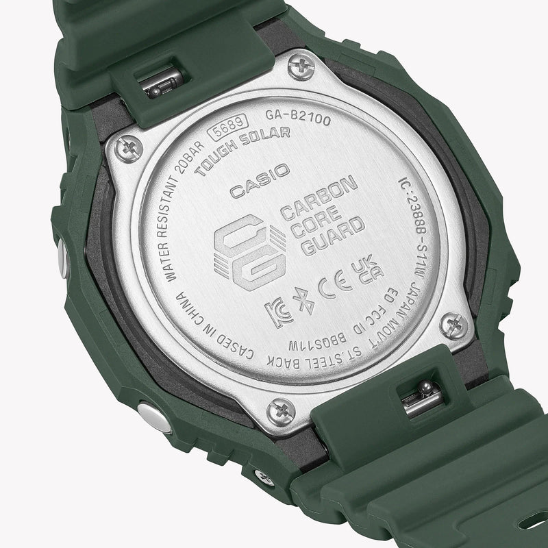 Casio G-Shock Ga-B2100-3adr Oak Dynamic - Sporty Green Men's Watch With Bluetooth & 200m Water Resistance by i-watch