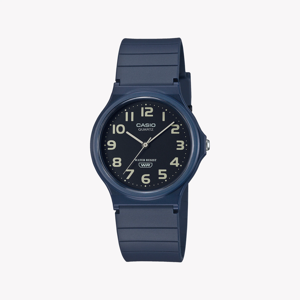 Casio Unisex Blue Resin Watch, Black Dial | Mq-24uc-2bdf by i-watch