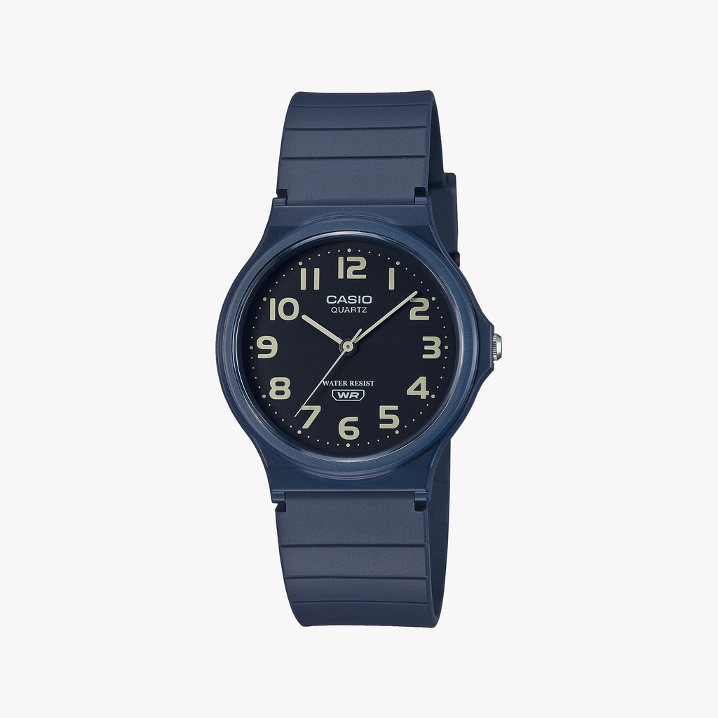 CASIO MQ-24UC-2BDF SPORTY ELEGANCE - VERSATILE UNISEX WATCH with blue resin band and black dial