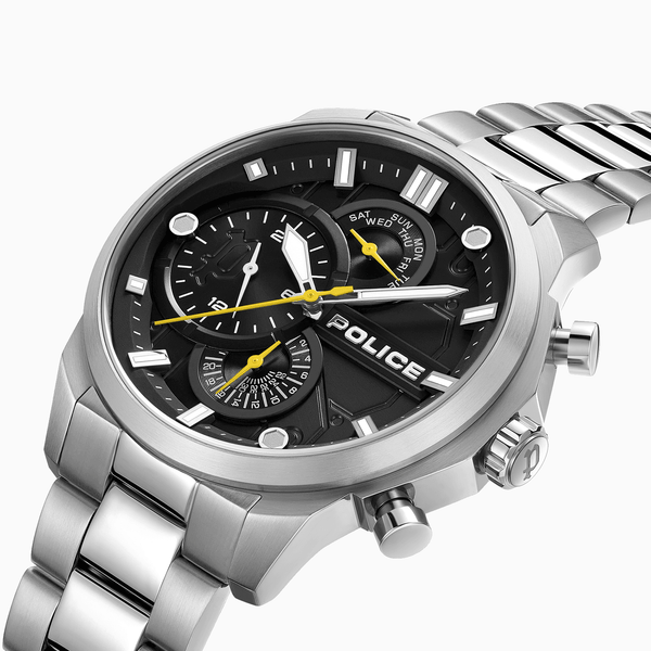Police Men's Silver Watch, Black Dial | Pewgk0039204 by i-watch
