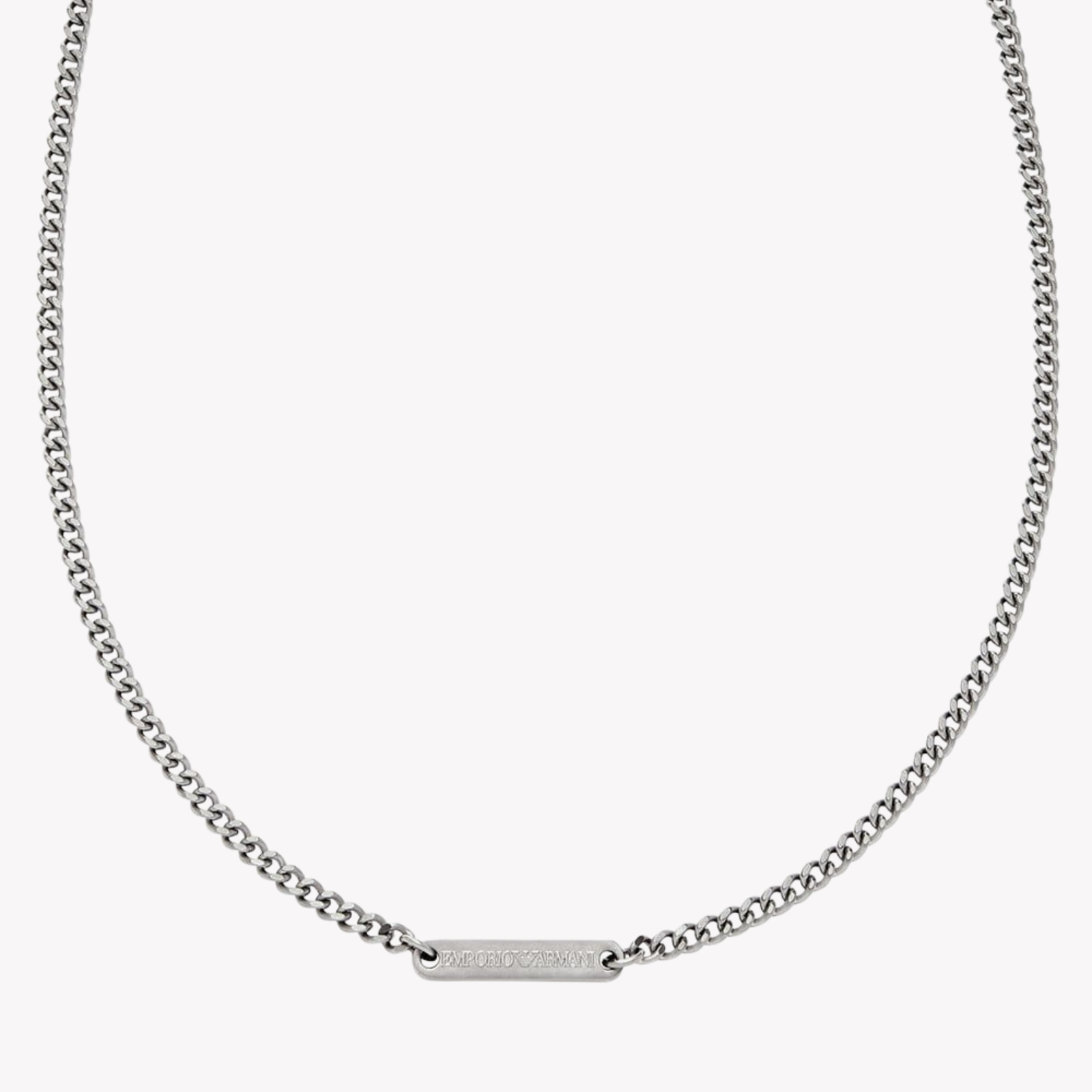Emporio Armani Men's Silver Necklace, Dog Tag Pendant | EGS3188040