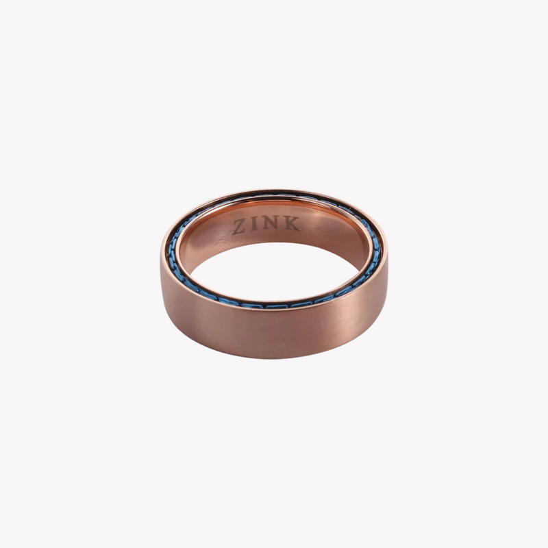 Zink Men's Rose Gold Stainless Steel Ring | Zjrg03511