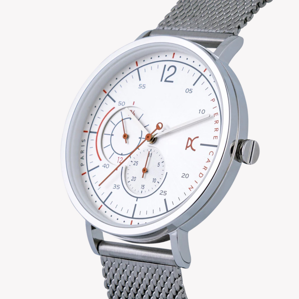 PIERRE CARDIN CBN.3021 ELEGANCE – STILVOLLE HERRENUHR AUS EDELSTAHL MIT SILBERNEM ZIFFERBLATT