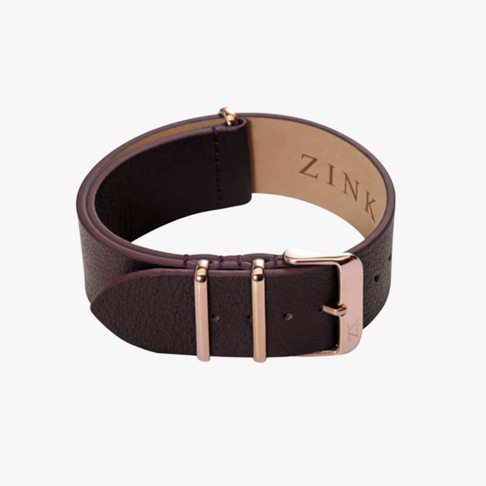 Zink Men's Leather Watch Band - Brown | Zlb001bwrg by i-watch