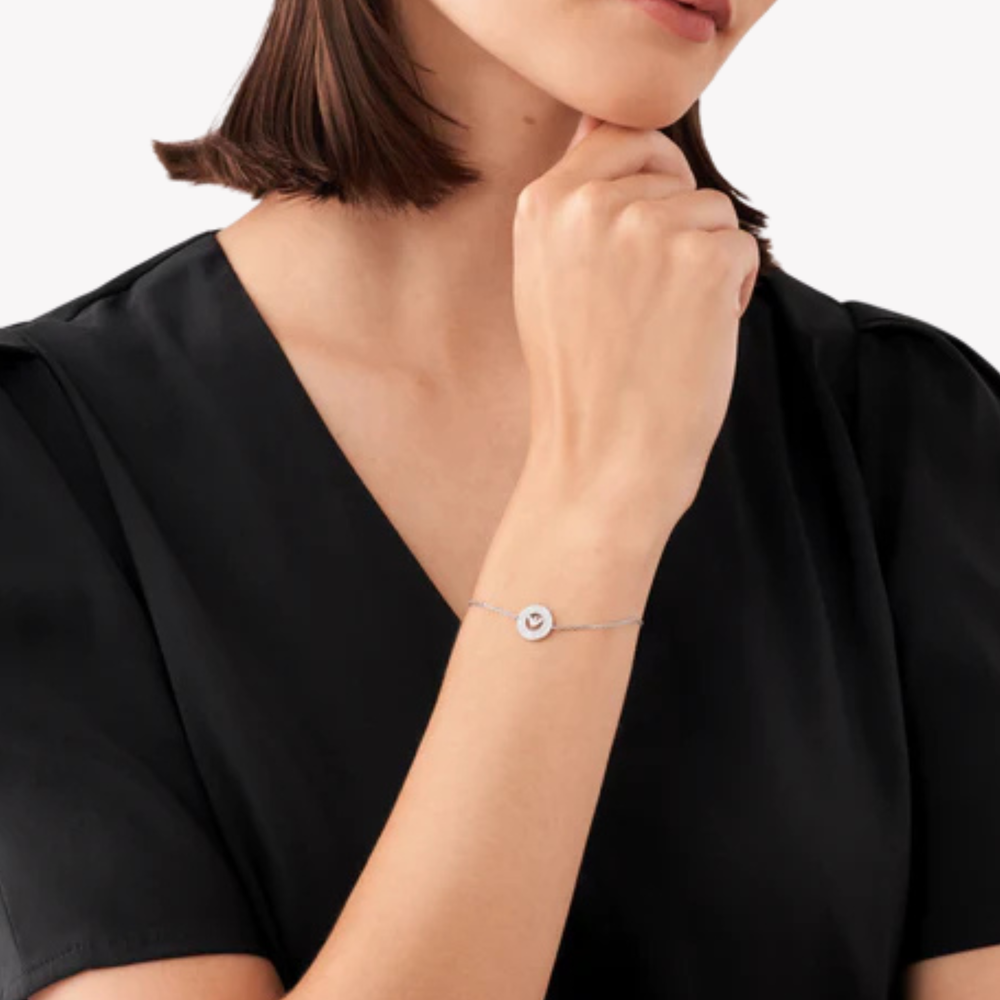 Emporio Armani Women's Silver Bracelet, Sterling Silver & Cubic Zirconia Eagle Logo | EG3586040